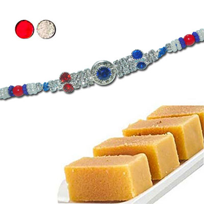 "Rakhi - SR-9350 A (Single Rakhi), 500gms Milk Mysore Pak - Click here to View more details about this Product